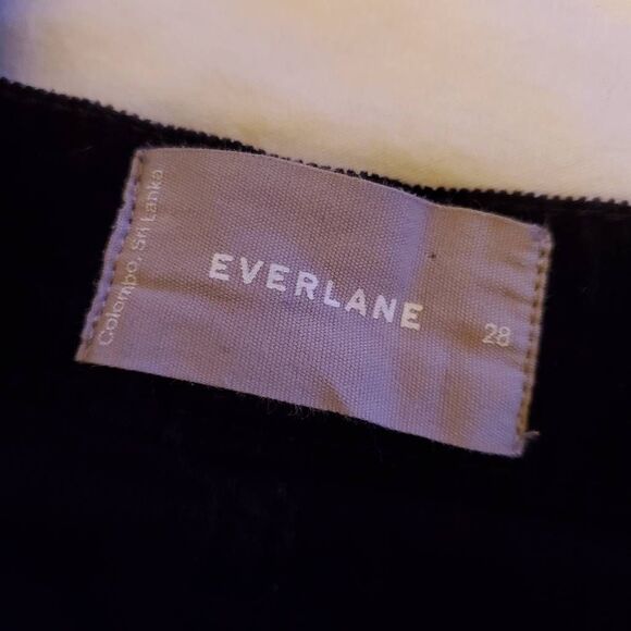 Everlane Corduroy Black Baby Cord Highrise Straight Leg Pants Size 28 - Picture 2 of 11